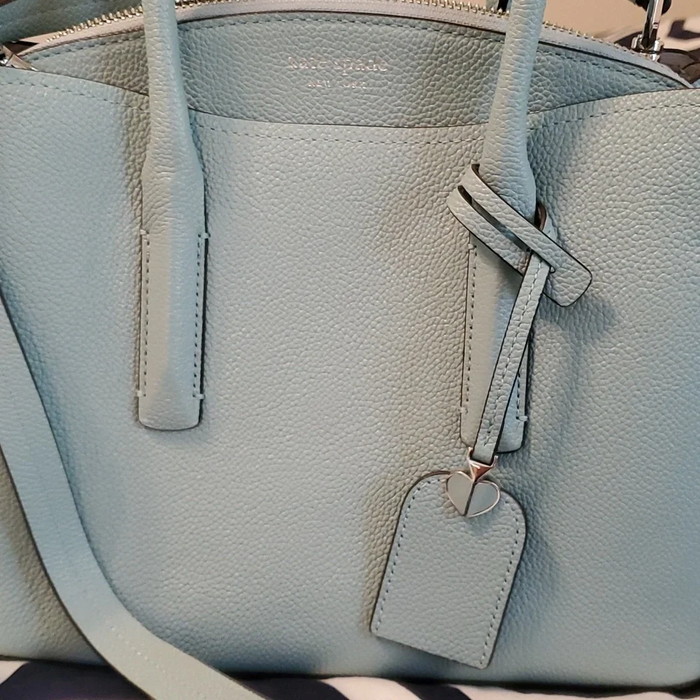 kate spade Margaux Medium Satchel handbag in hazy blue - Picture 3 of 8